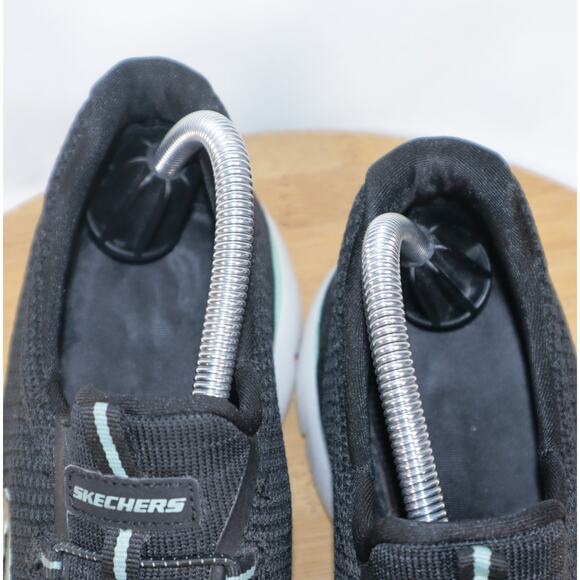 Skechers Summits Cool Classic Walking Sneakers Shoes Women 9 Black Blue - Picture 6 of 15